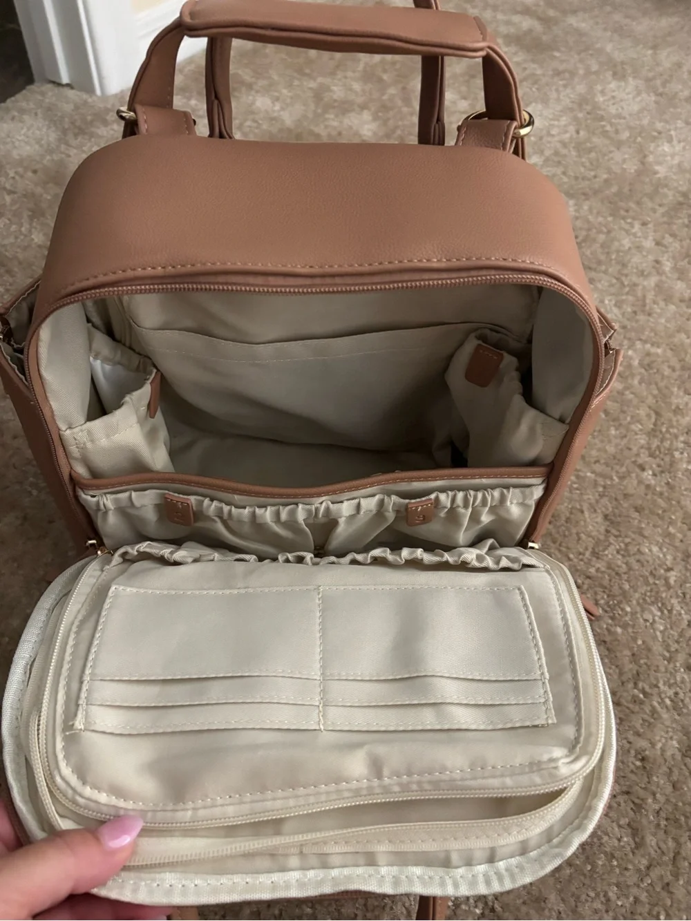 Ayla & Co Blush Tan Convertible Baby Bag